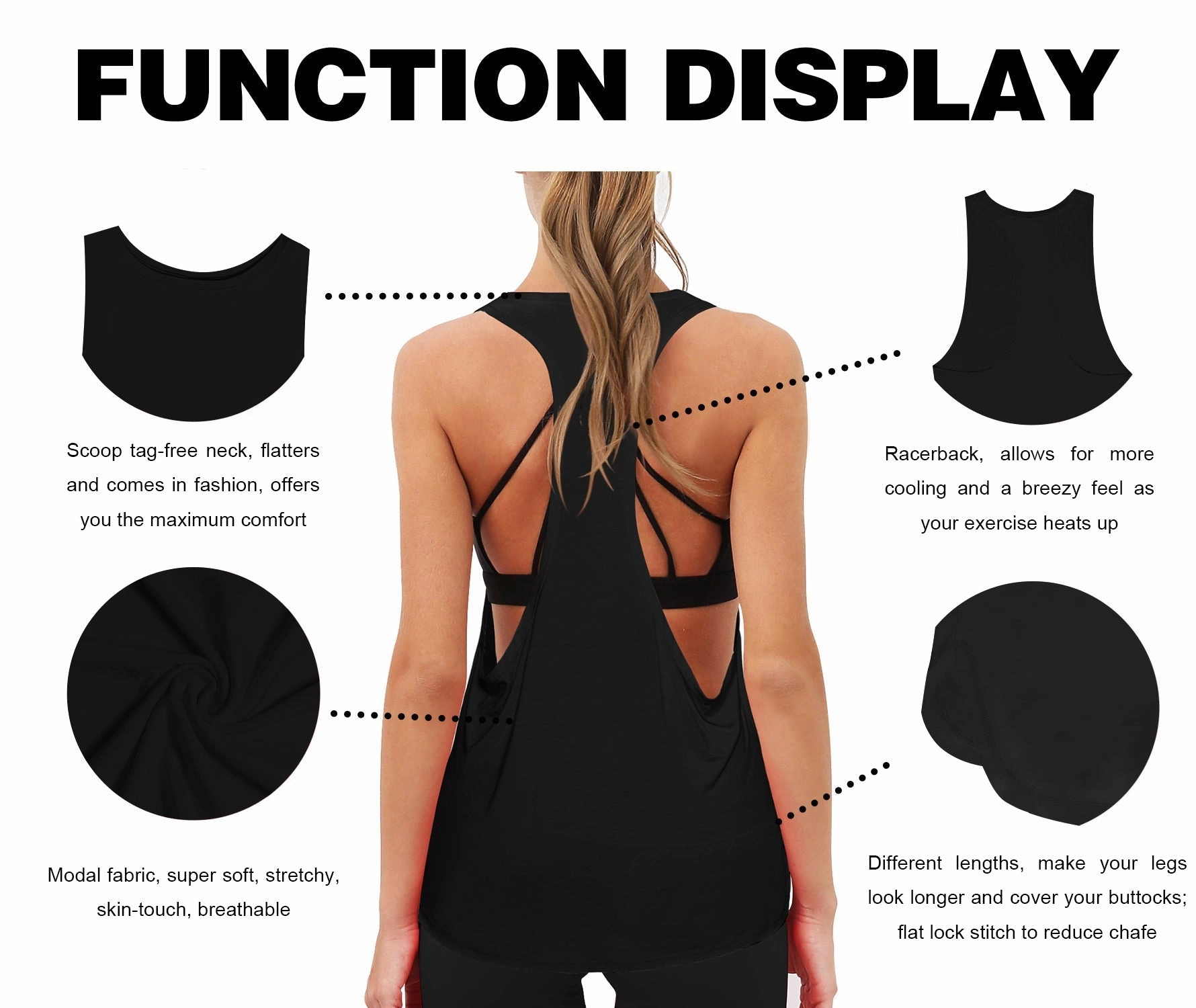 Low Cut Loose Fit Tank Top black ins_Biking