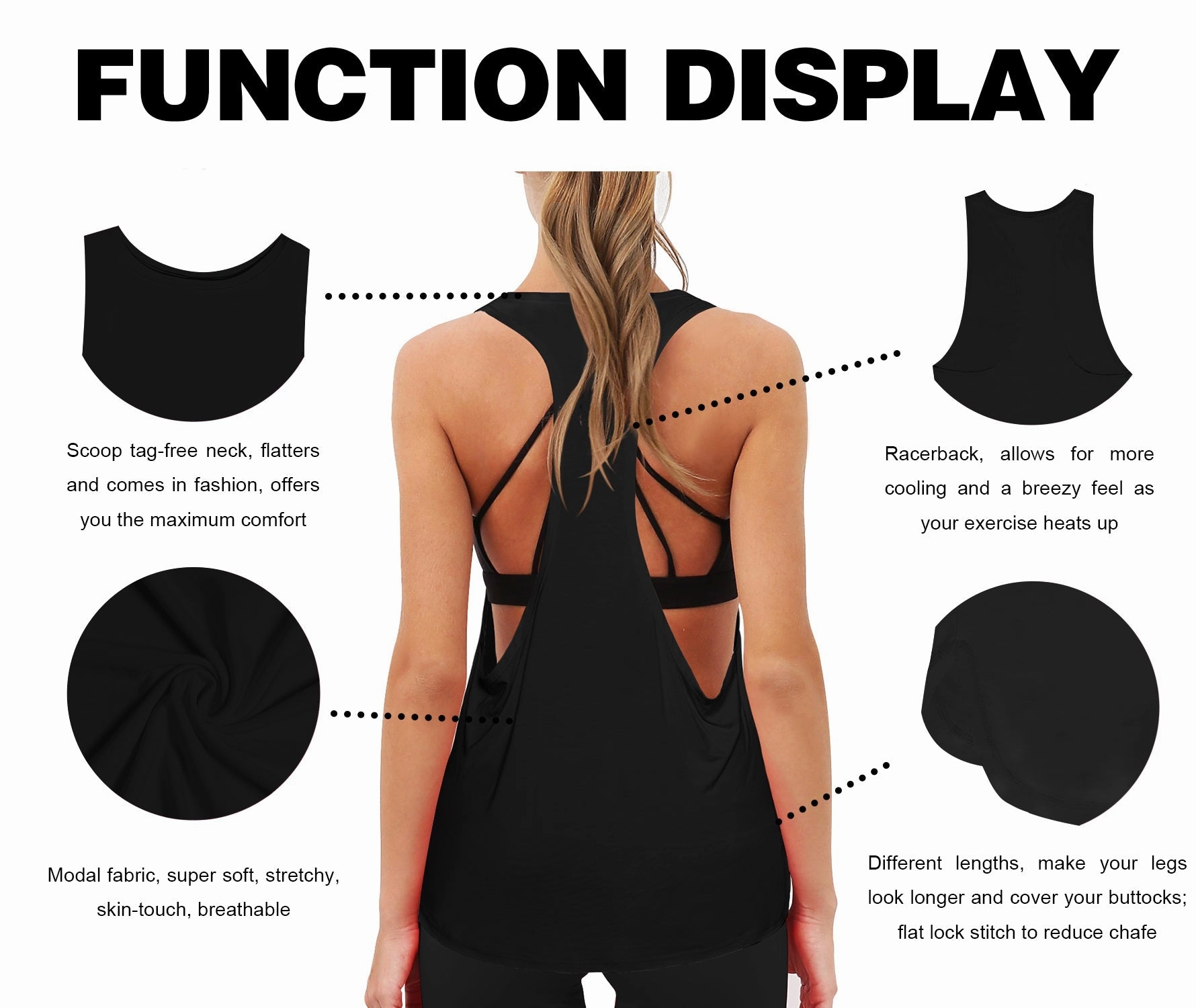 Low Cut Loose Fit Tank Top black_Running