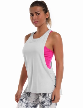 Low Cut Loose Fit Tank Top lightgray_Jogging