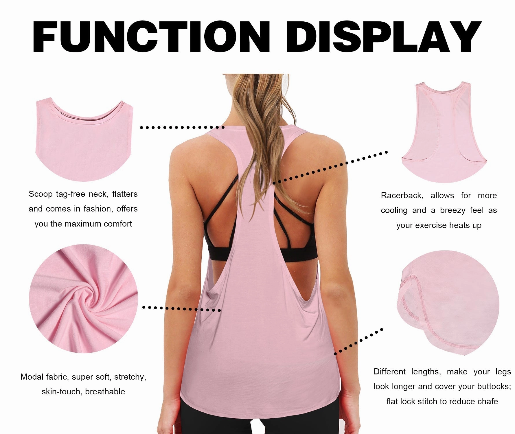 Low Cut Loose Fit Tank Top lightpink_Plus Size