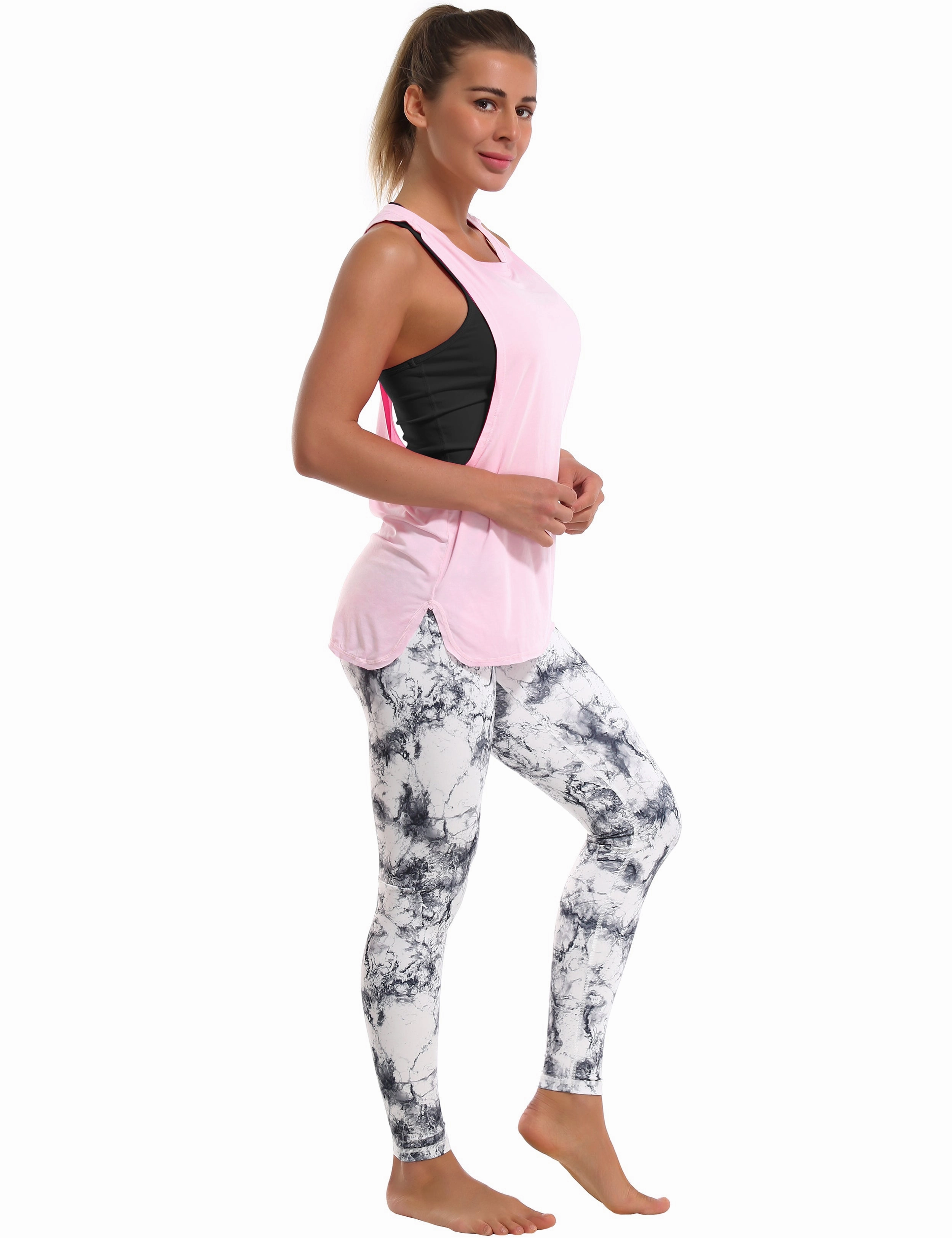 Low Cut Loose Fit Tank Top lightpink_Running