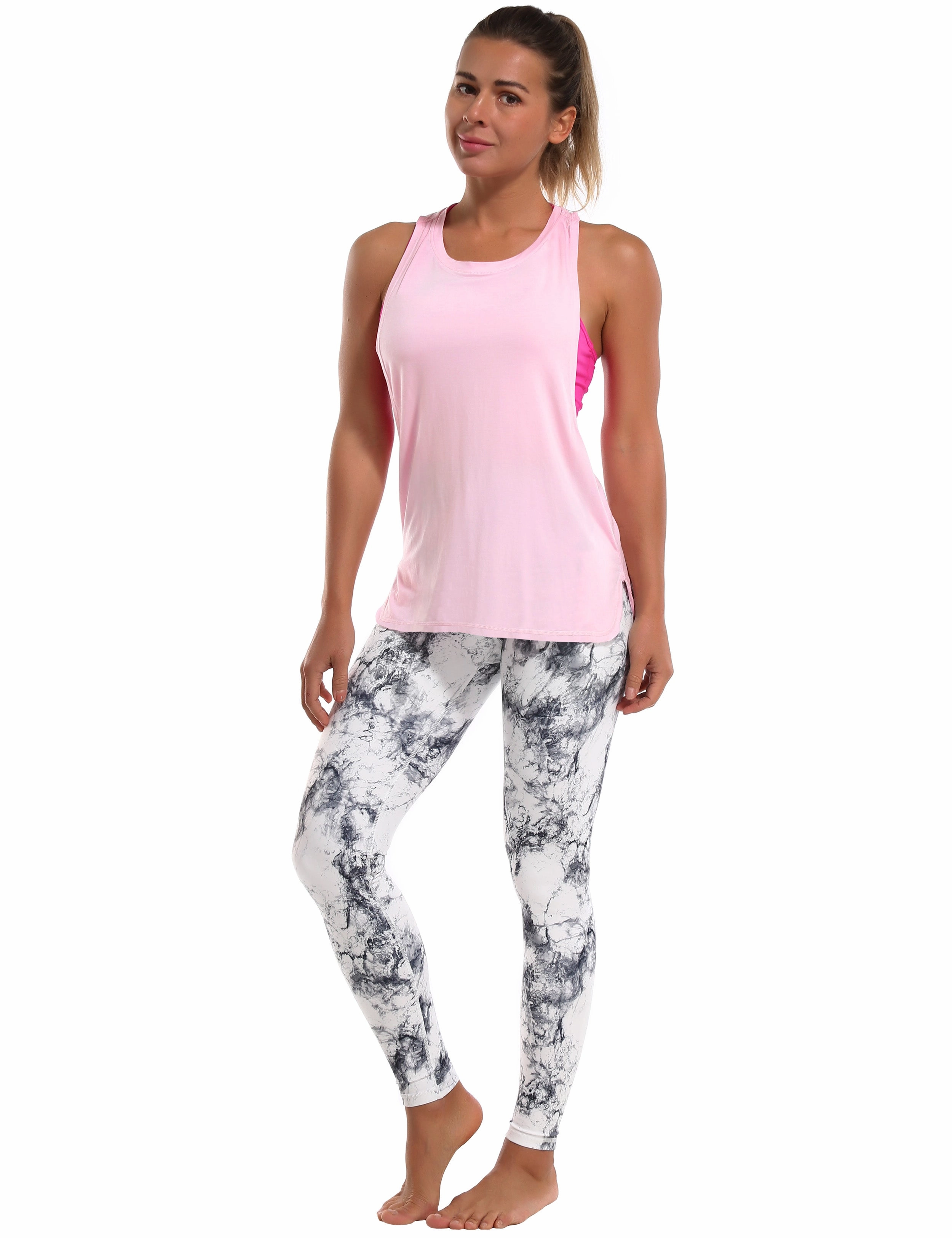 Low Cut Loose Fit Tank Top lightpink_Running