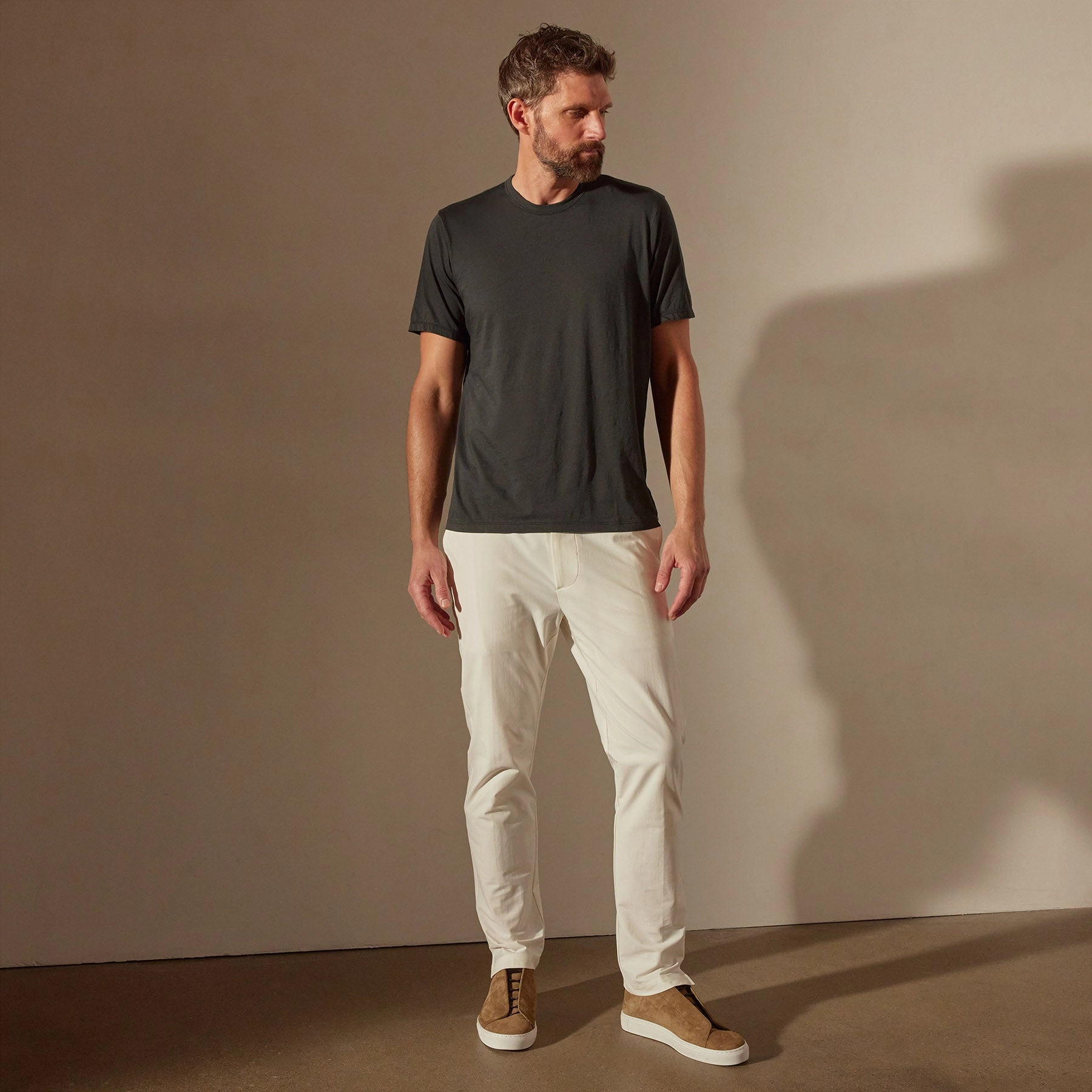 Luxe Lotus Jersey Tee - Carbon