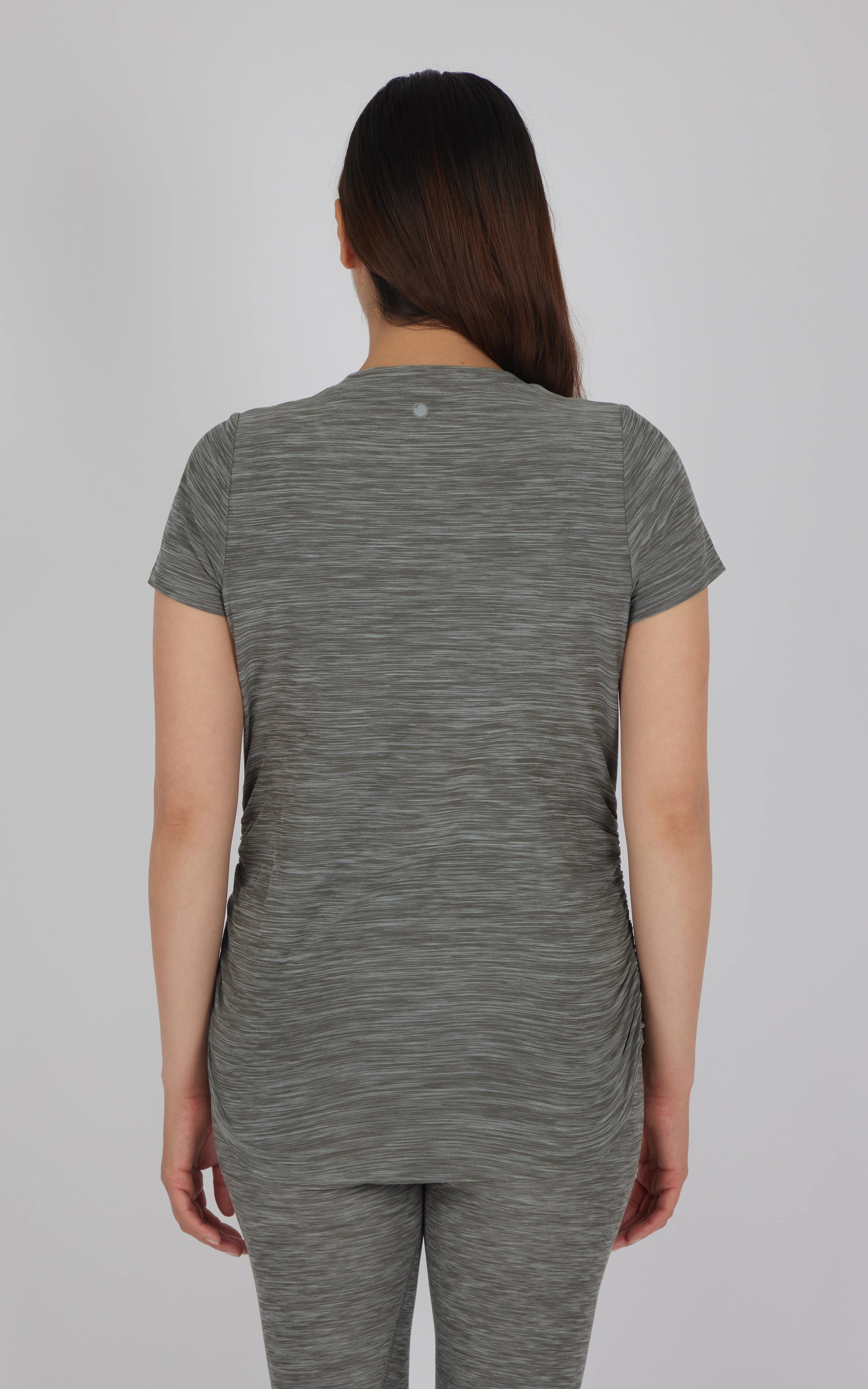 Maternity Heathered Short Sleeve Crew Neck Top