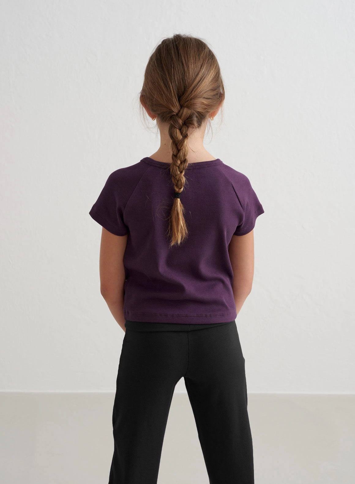 Midnight Plum Young Ease Ribbed Short Sleeve