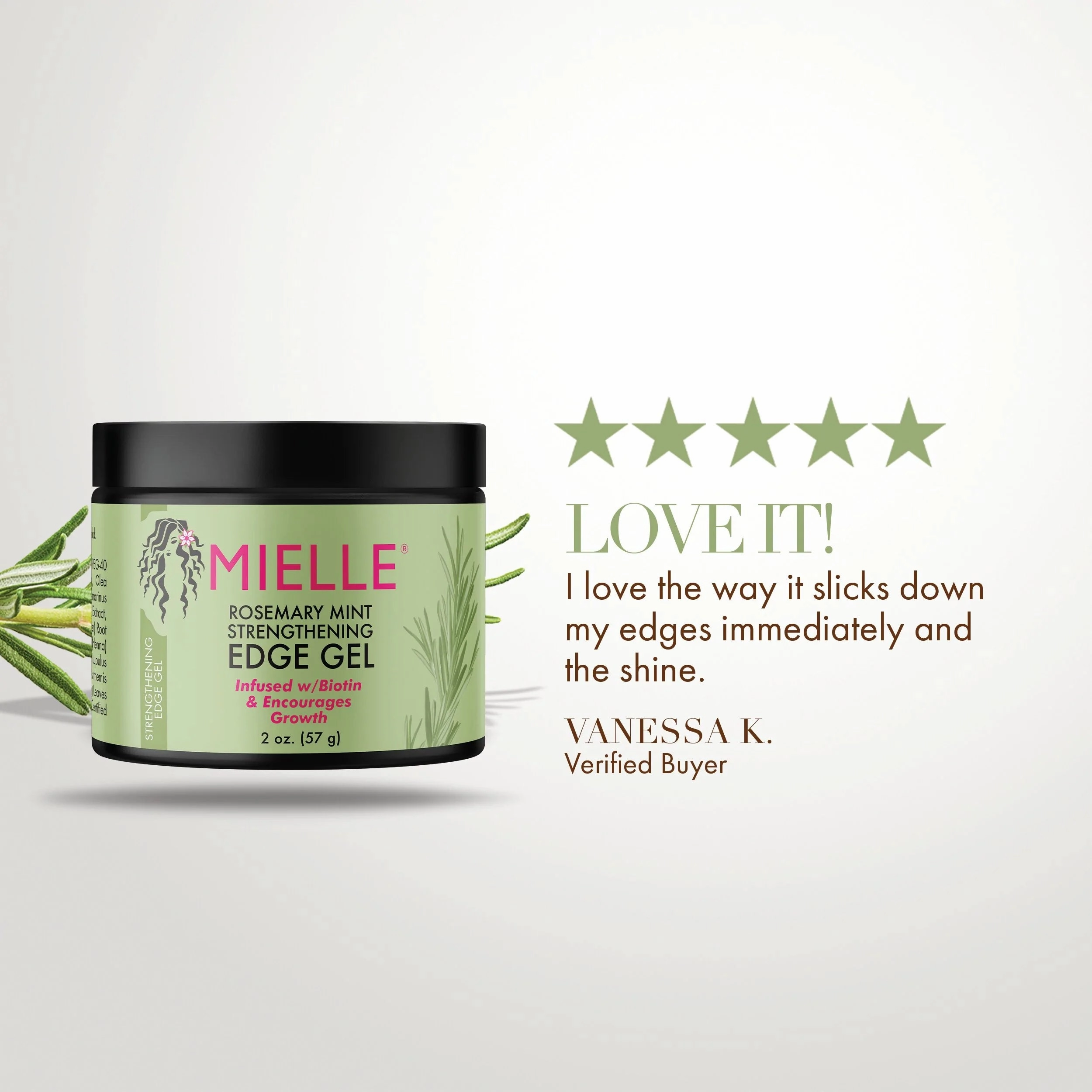 Mielle Organics Rosemary Mint Strengthening Edge Gel - 2 oz