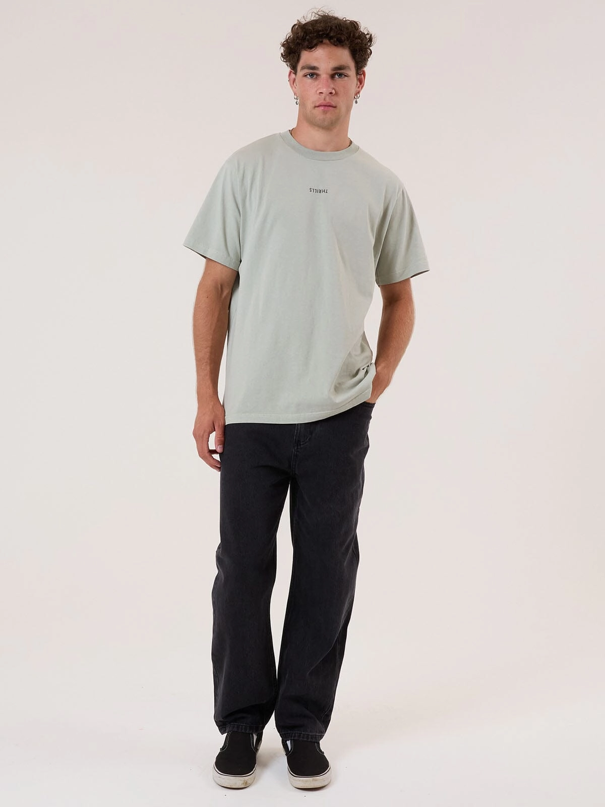 Minimal Thrills Heavy Weight Merch Fit Tee - Sage Grey