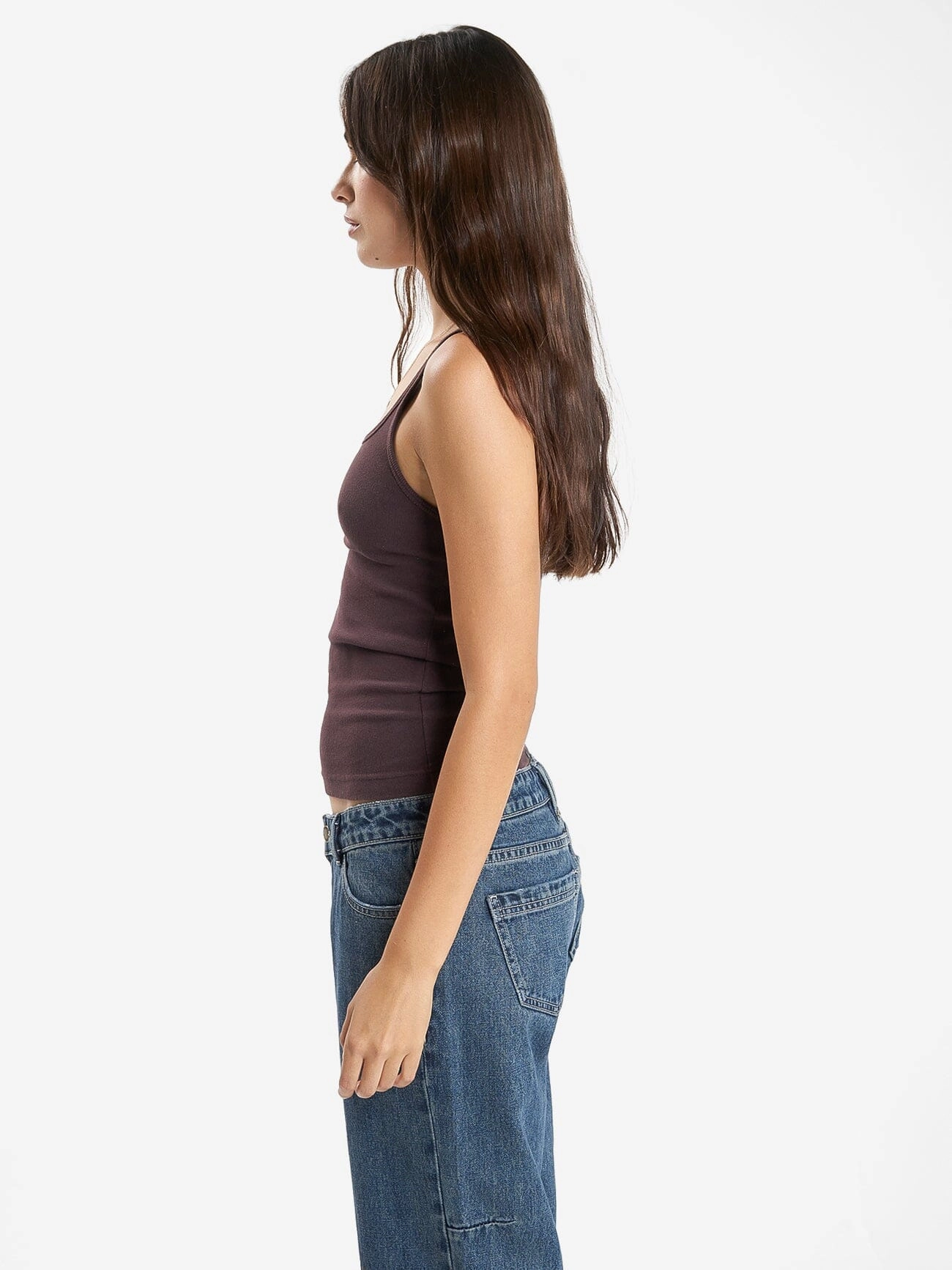 Minimal Thrills Scoop Tank - Deep Plum