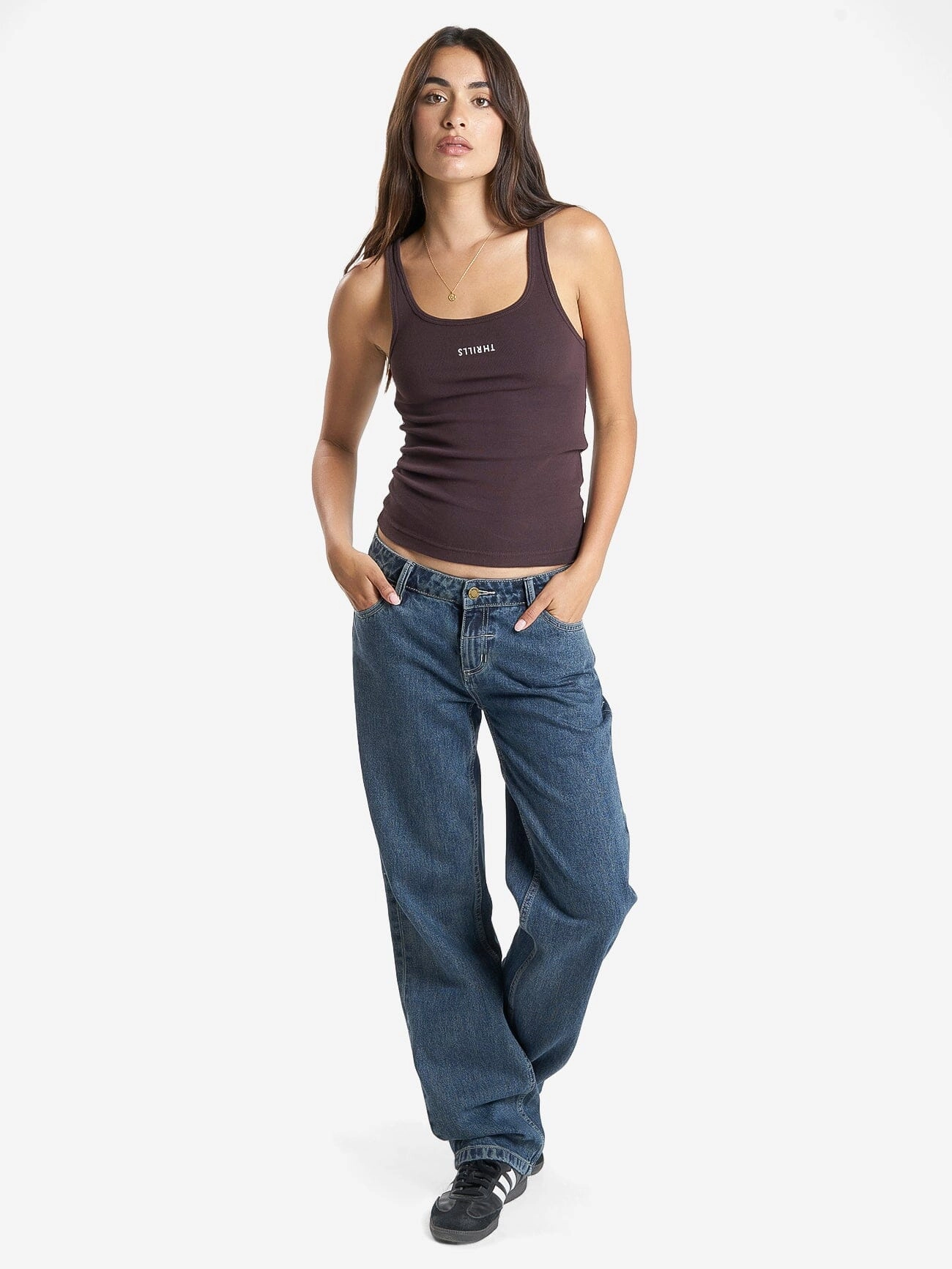 Minimal Thrills Scoop Tank - Deep Plum