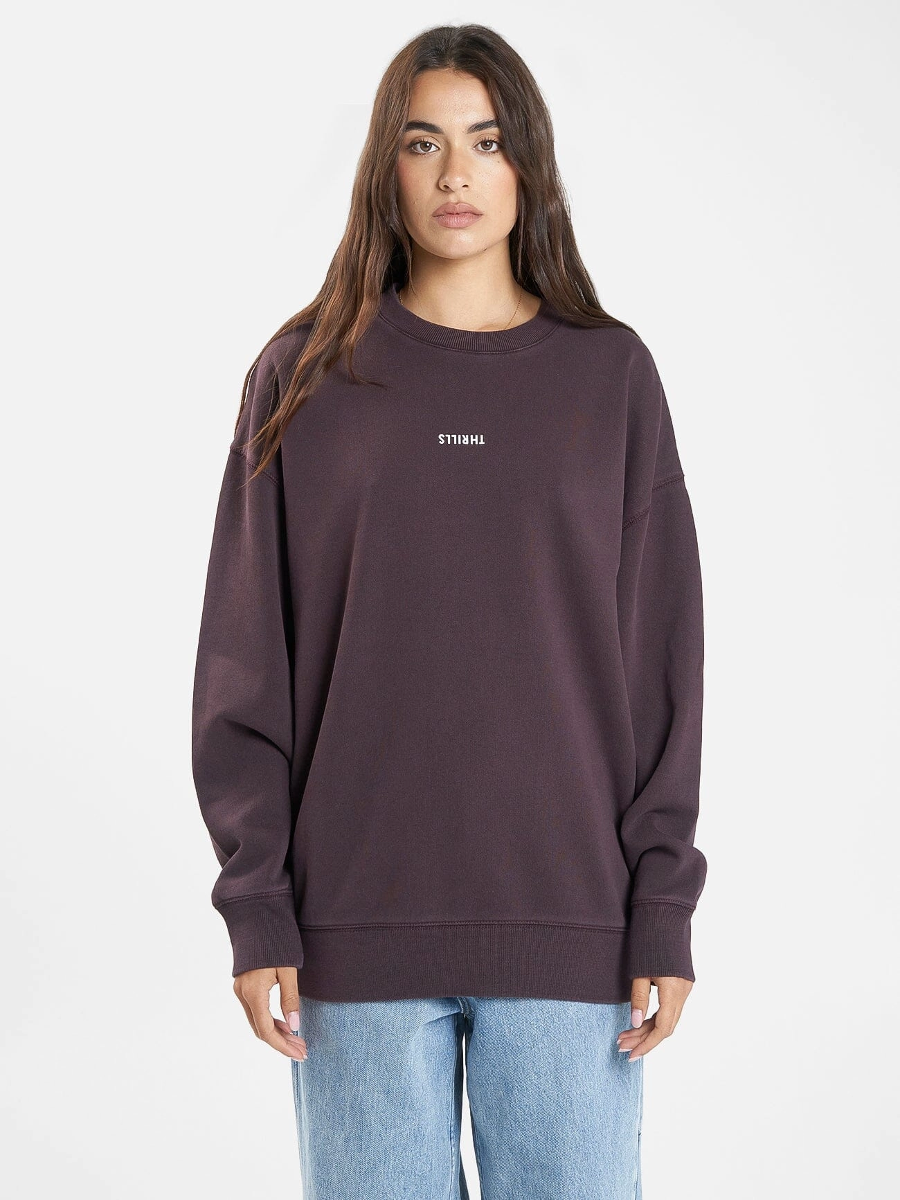 Minimal Thrills Slouch Crew - Deep Plum