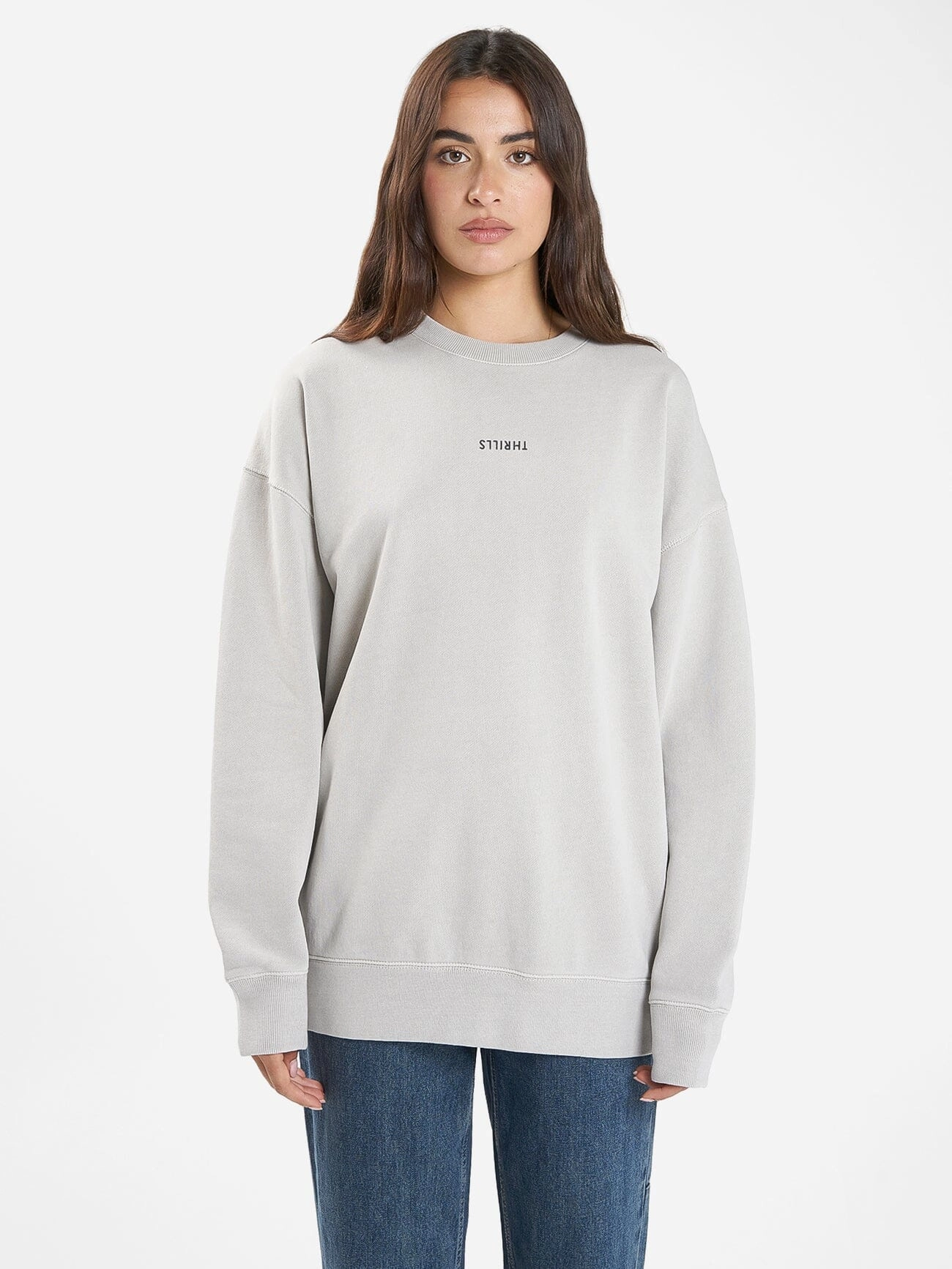 Minimal Thrills Slouch Crew - Oyster Grey