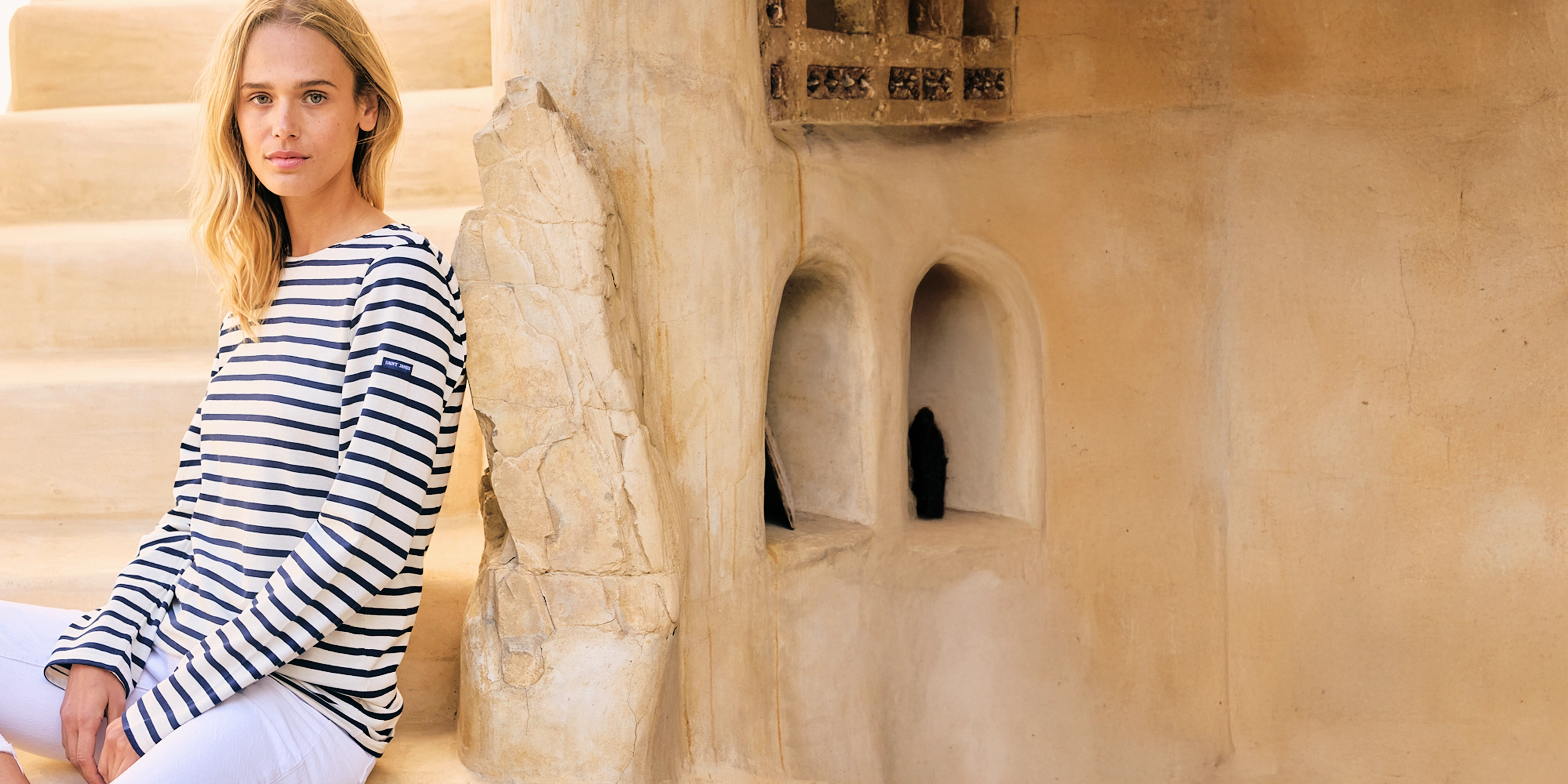 MINQUIERS MODERN - Authentic Breton Stripe Shirt | Soft Cotton | Men Fit (ECRU / NAVY)