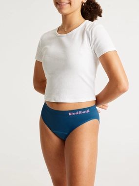 ModiComfort Seamless Teen Hipster Bikini 2 Pack Nautical Blue Multi