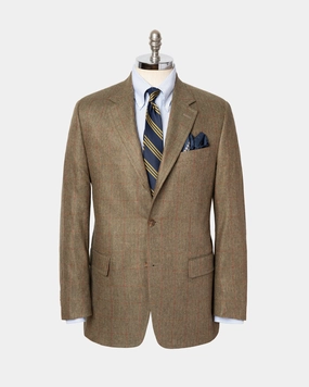OLIVE HERRINGBONE WITH PANE SPORT COAT