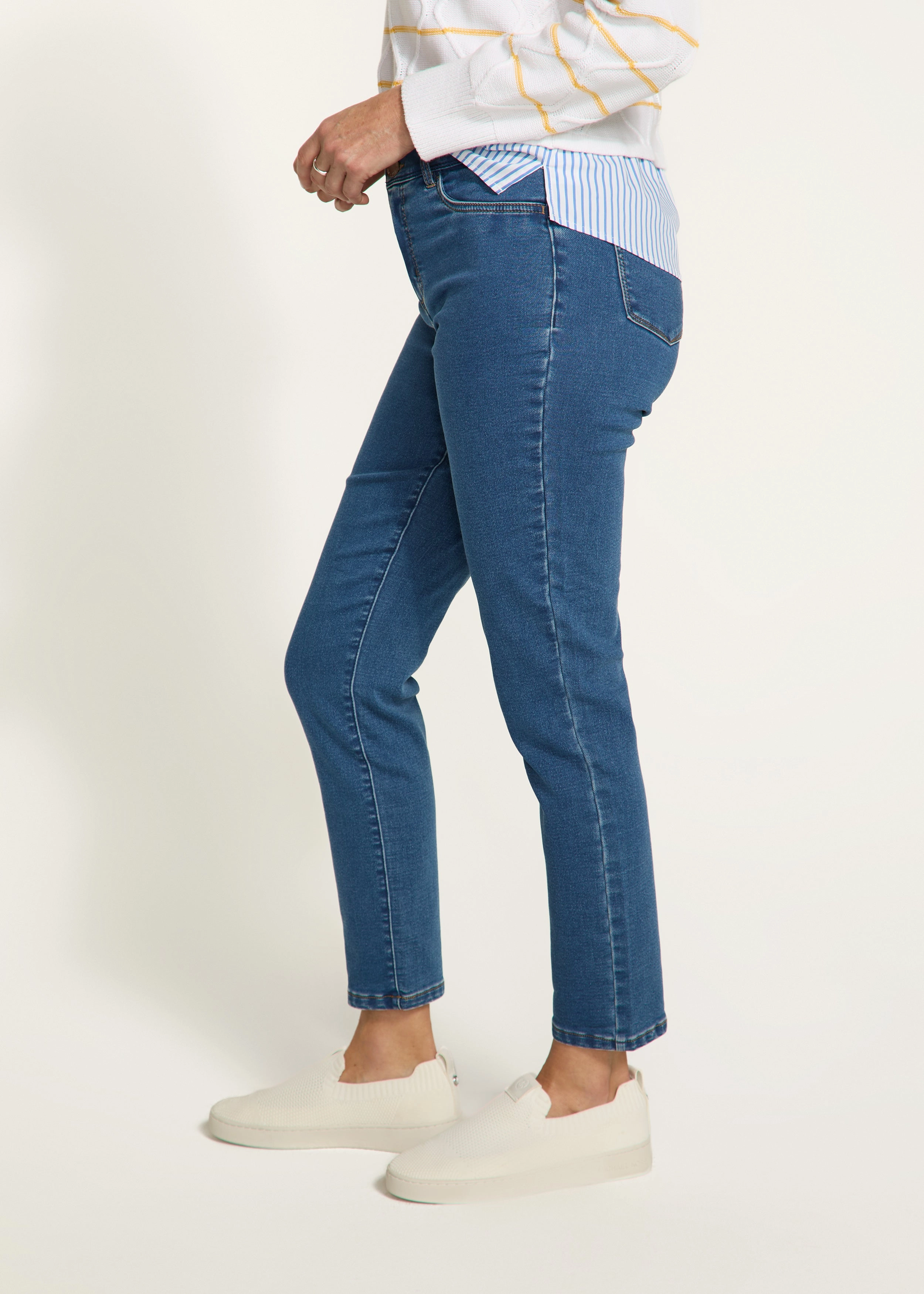 Olivia Slim Ankle Denim, Medium Wash
