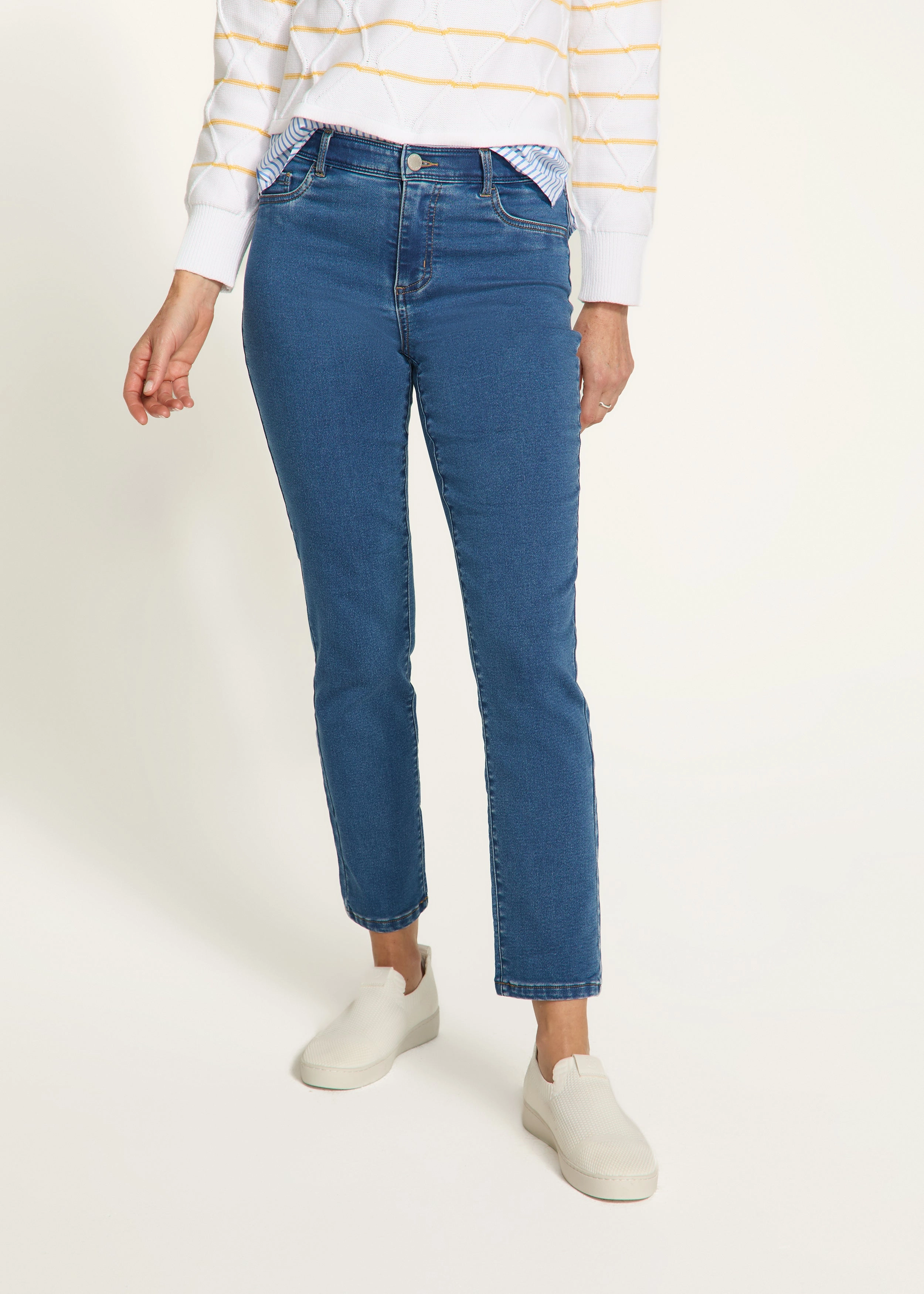 Olivia Slim Ankle Denim, Medium Wash