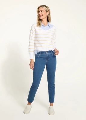 Olivia Slim Ankle Denim, Medium Wash