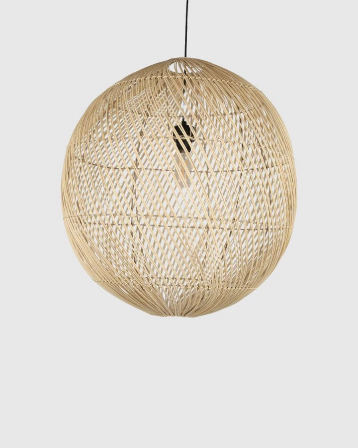 Organic Sphere Rattan Pendant Light
