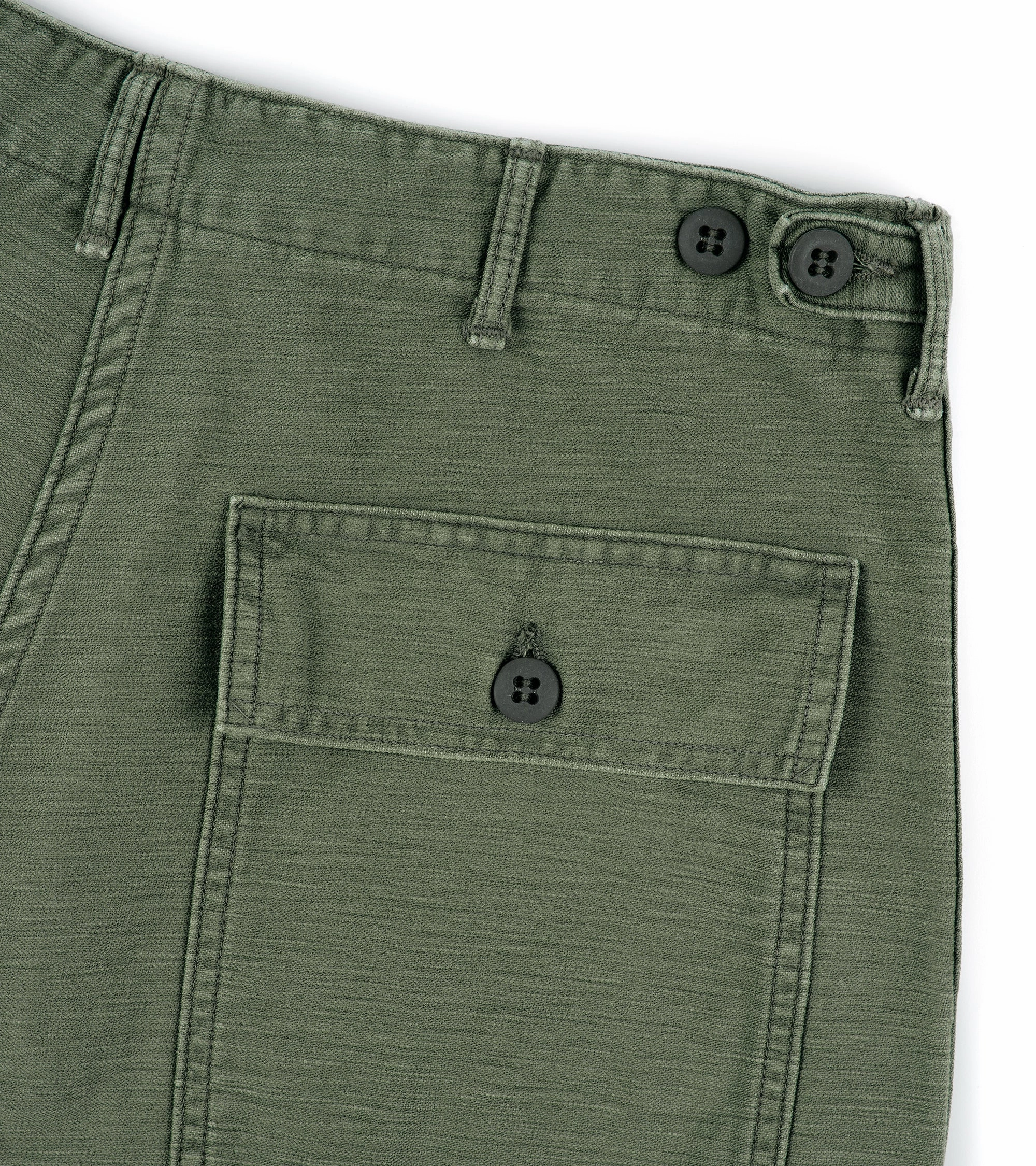 OrSlow U.S. Army Regular Fit Cotton Used Wash Fatigue Pants: Green