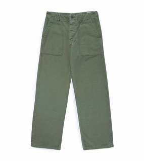 OrSlow U.S. Army Regular Fit Cotton Used Wash Fatigue Pants: Green