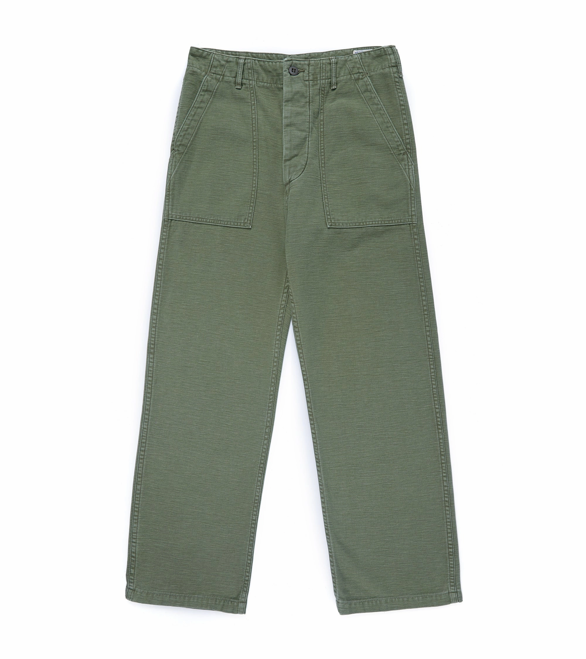 OrSlow U.S. Army Regular Fit Cotton Used Wash Fatigue Pants: Green