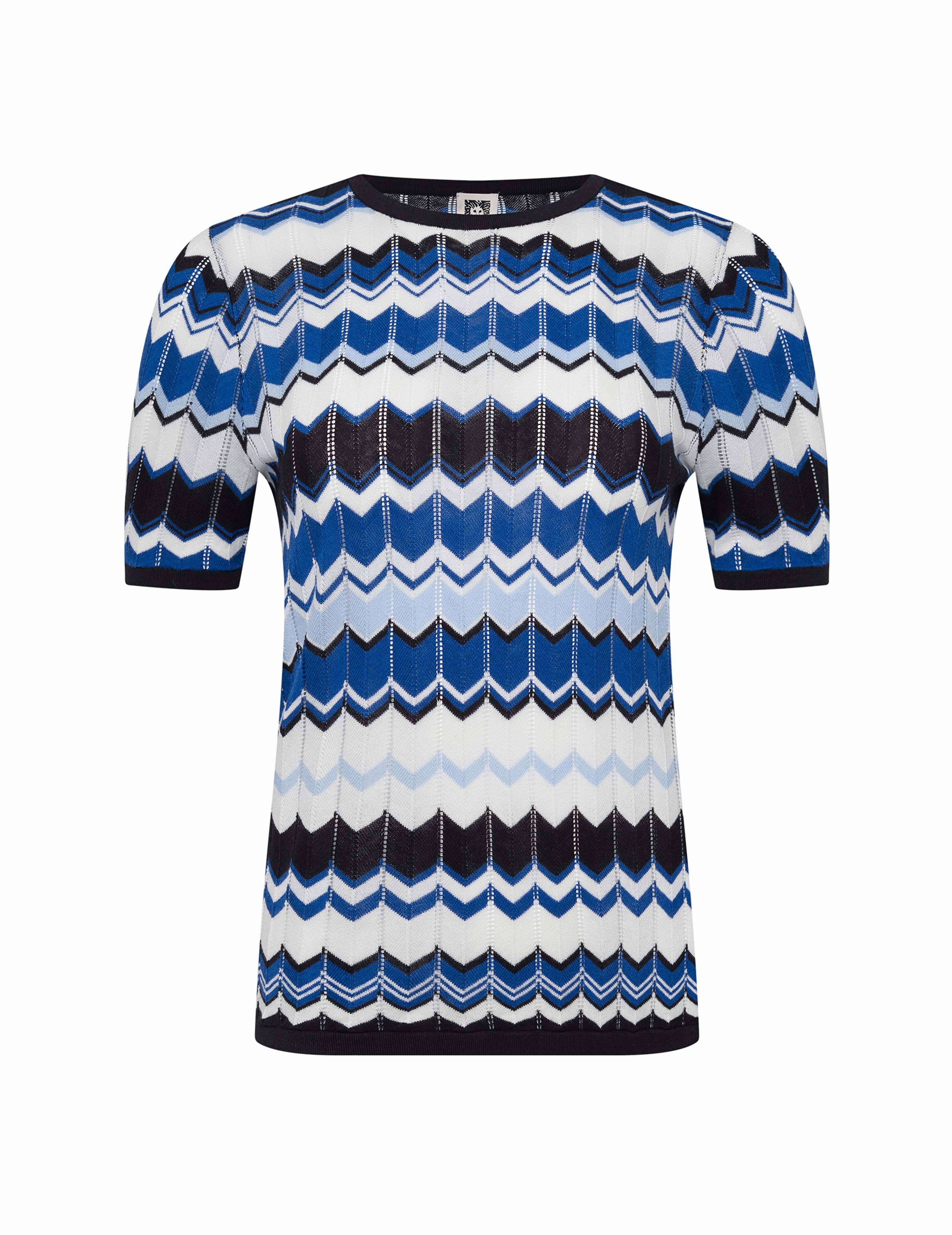 Plus Chevron Stitch Crew Neck Top