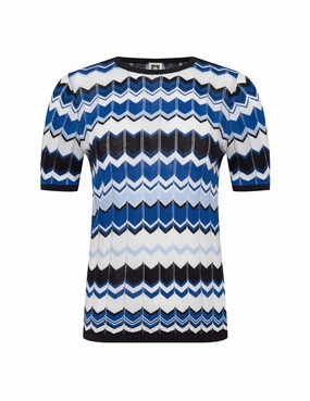 Plus Chevron Stitch Crew Neck Top