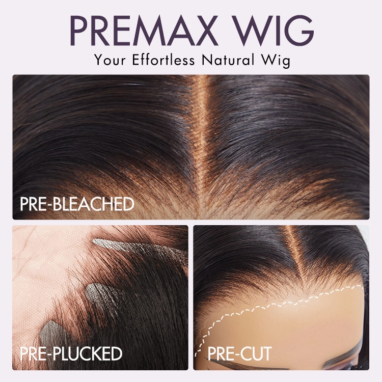 PRE MAX™ - Layer Cut Super Natural Hairline Silky Straight Glueless 13x4 Frontal Lace Wig Human Hair Pre-Cut Lace