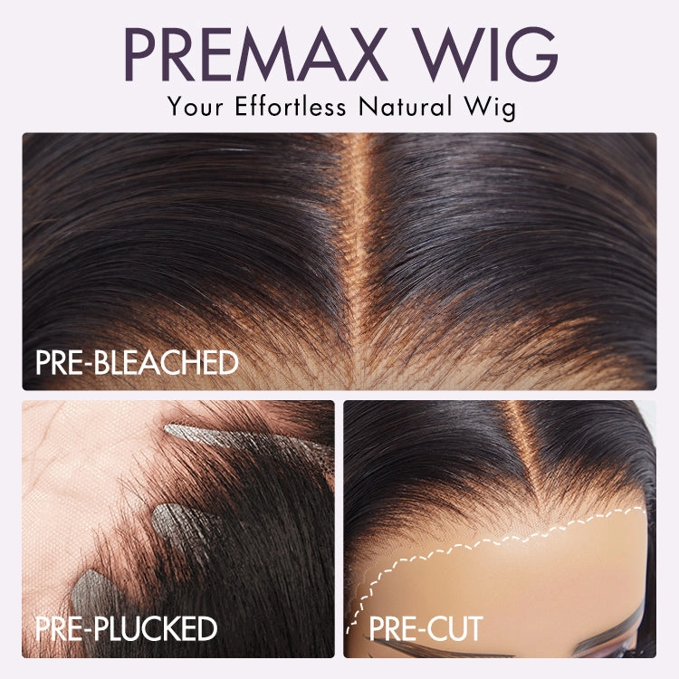 PRE MAX™ - Layer Cut Super Natural Hairline Silky Straight Glueless 13x4 Frontal Lace Wig Human Hair Pre-Cut Lace