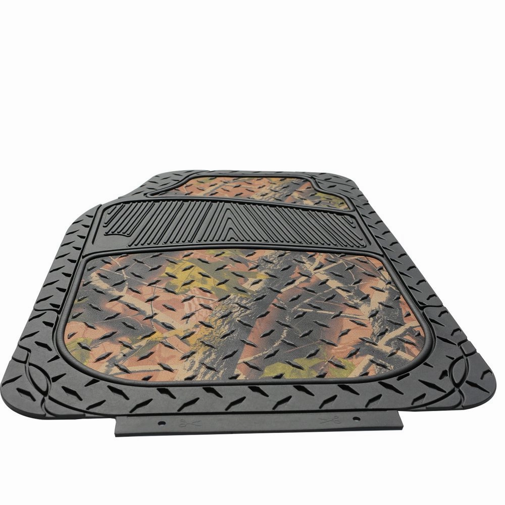 Premium Trimmable ClimaProof Autumn Camo Non-Slip Rubber Floor Mats - Full Set Dark Camo