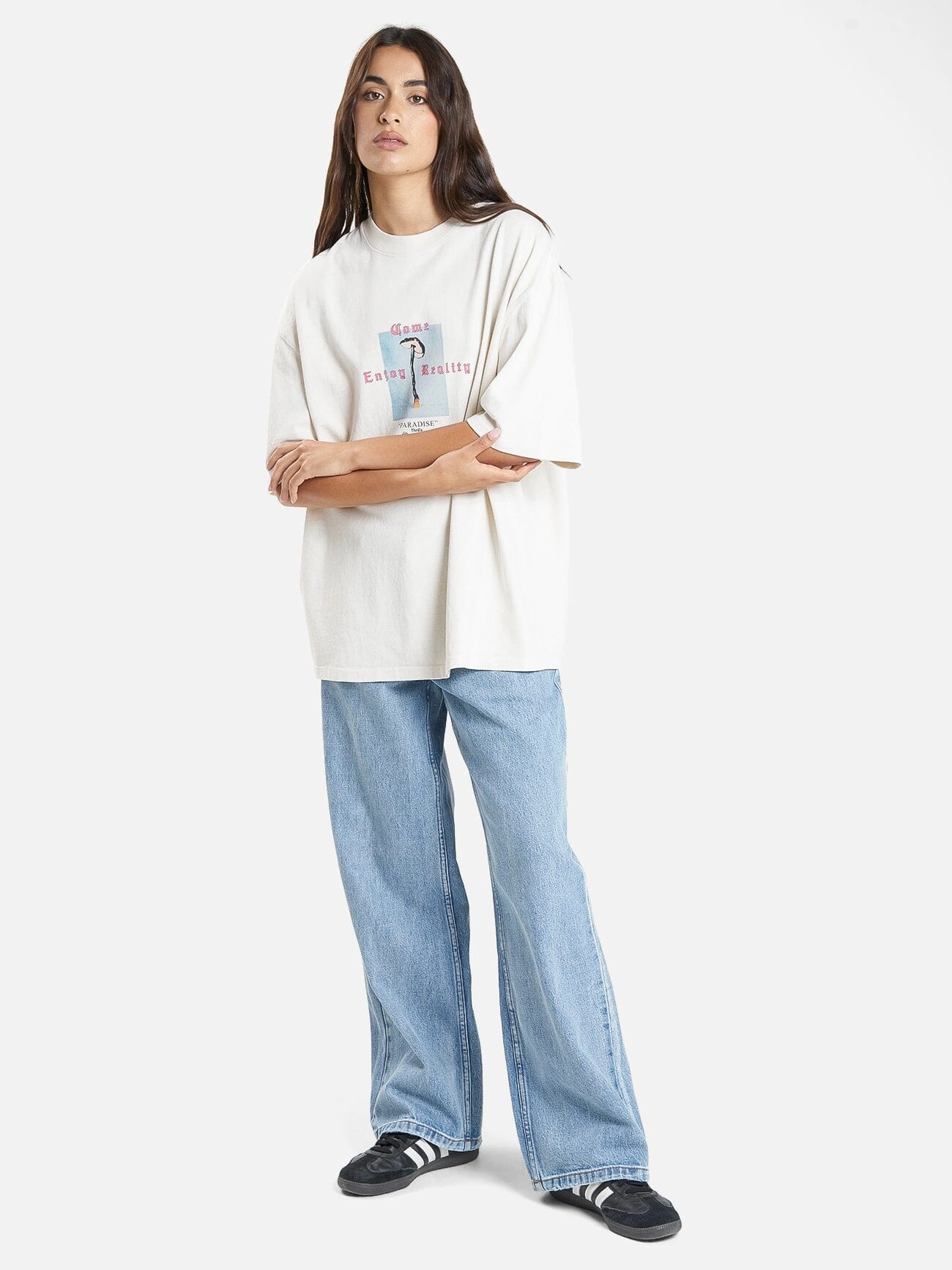 Reality Check Oversized Tee - Heritage White