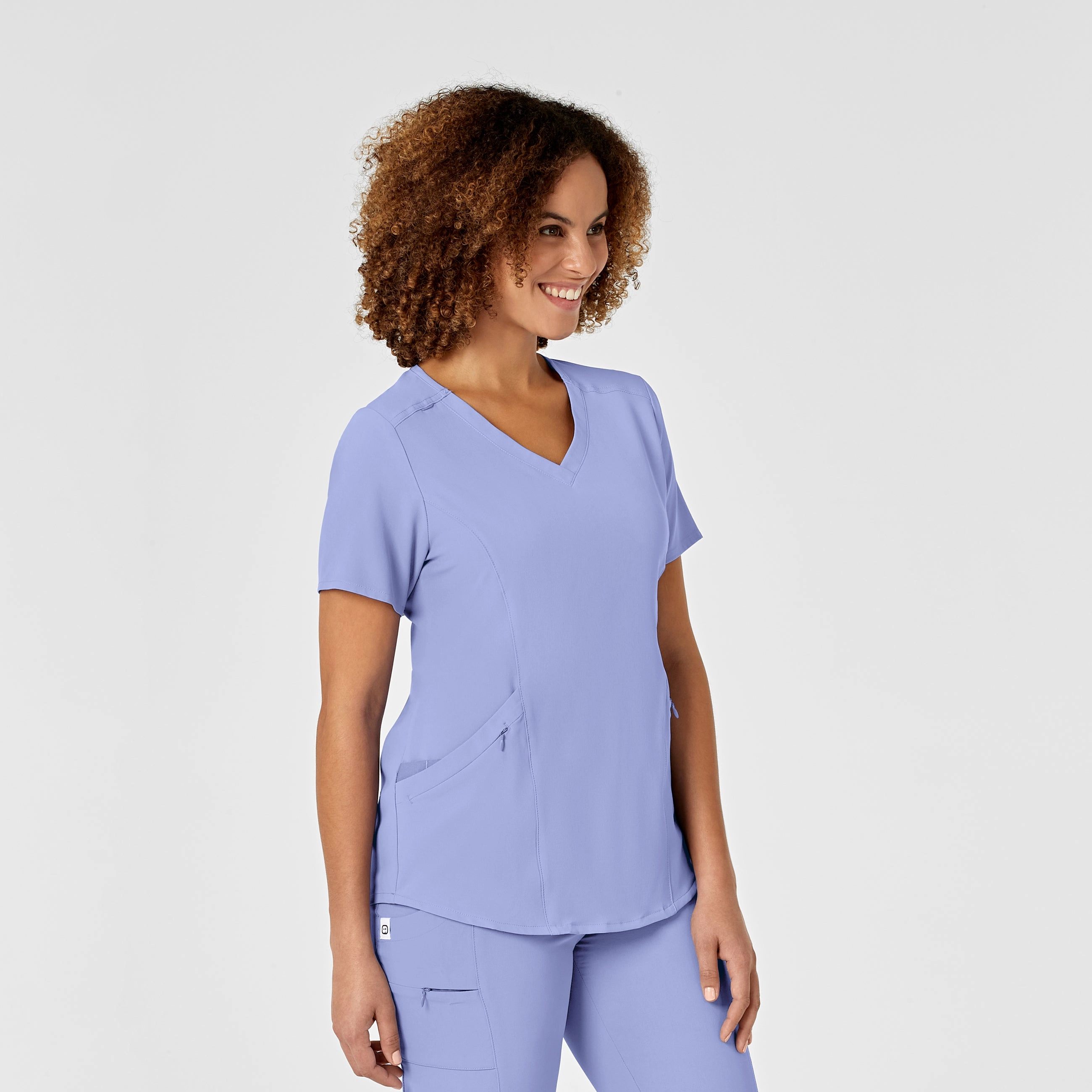 RENEW Women's V-Neck Scrub Top - Ceil Blue