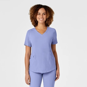 RENEW Women's V-Neck Scrub Top - Ceil Blue