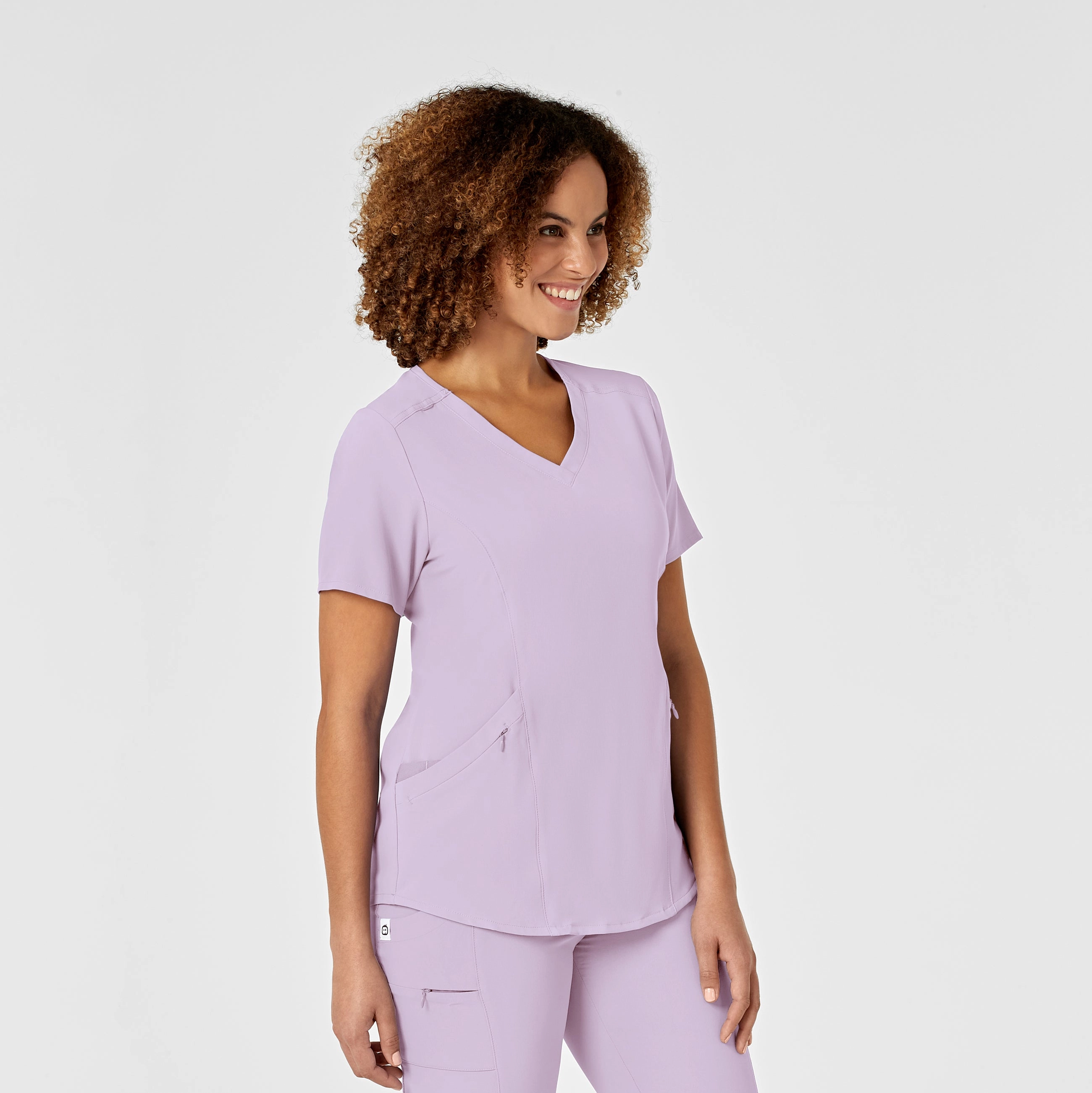 RENEW Women's V-Neck Scrub Top - Pastel Lilac
