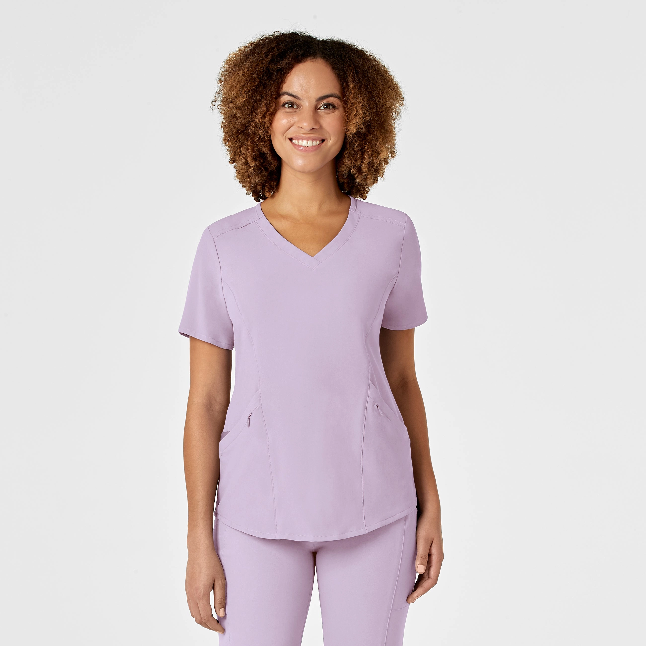 RENEW Women's V-Neck Scrub Top - Pastel Lilac