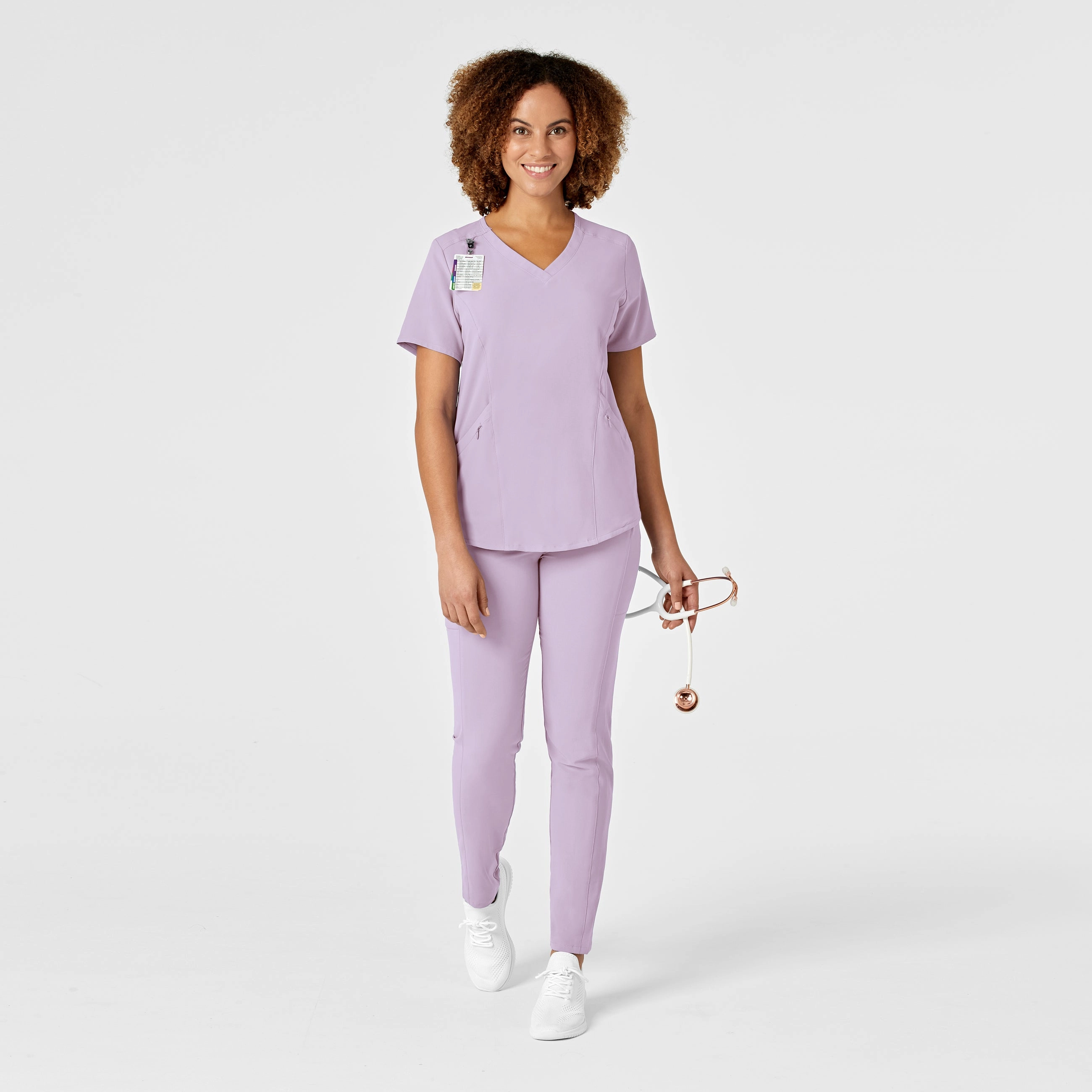 RENEW Women's V-Neck Scrub Top - Pastel Lilac