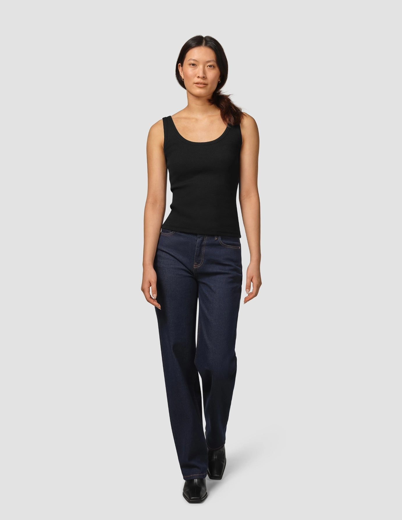 Rib Tank Top Black