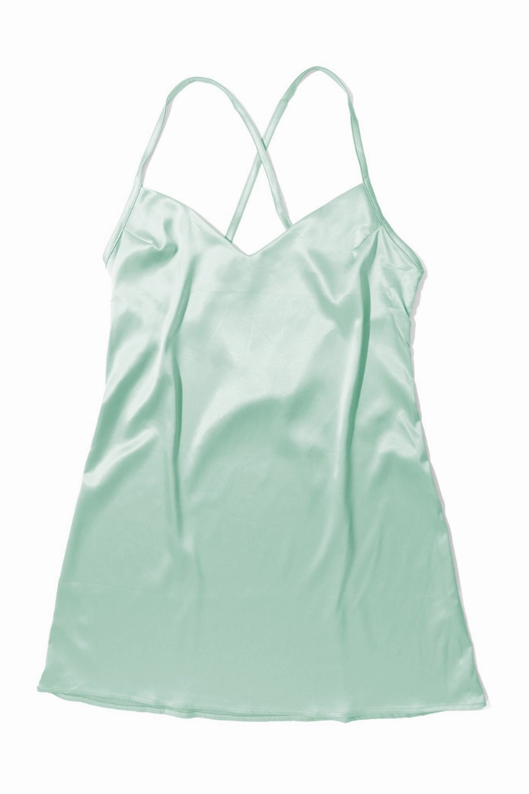 Rosalie Satin Sleep Chemise in Green