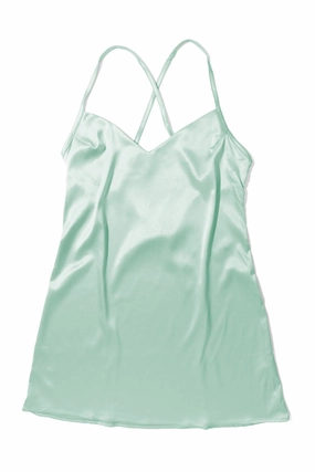 Rosalie Satin Sleep Chemise in Green
