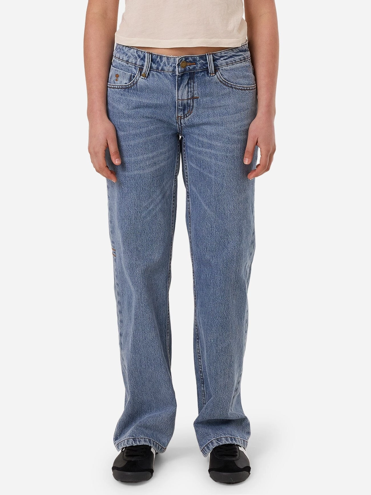 Saskia Low Rise Straight Jean  - Vintage Stone Blue
