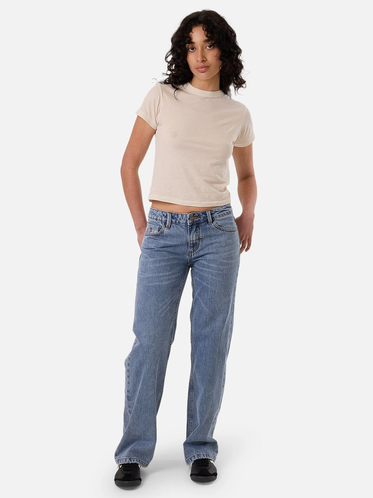 Saskia Low Rise Straight Jean  - Vintage Stone Blue