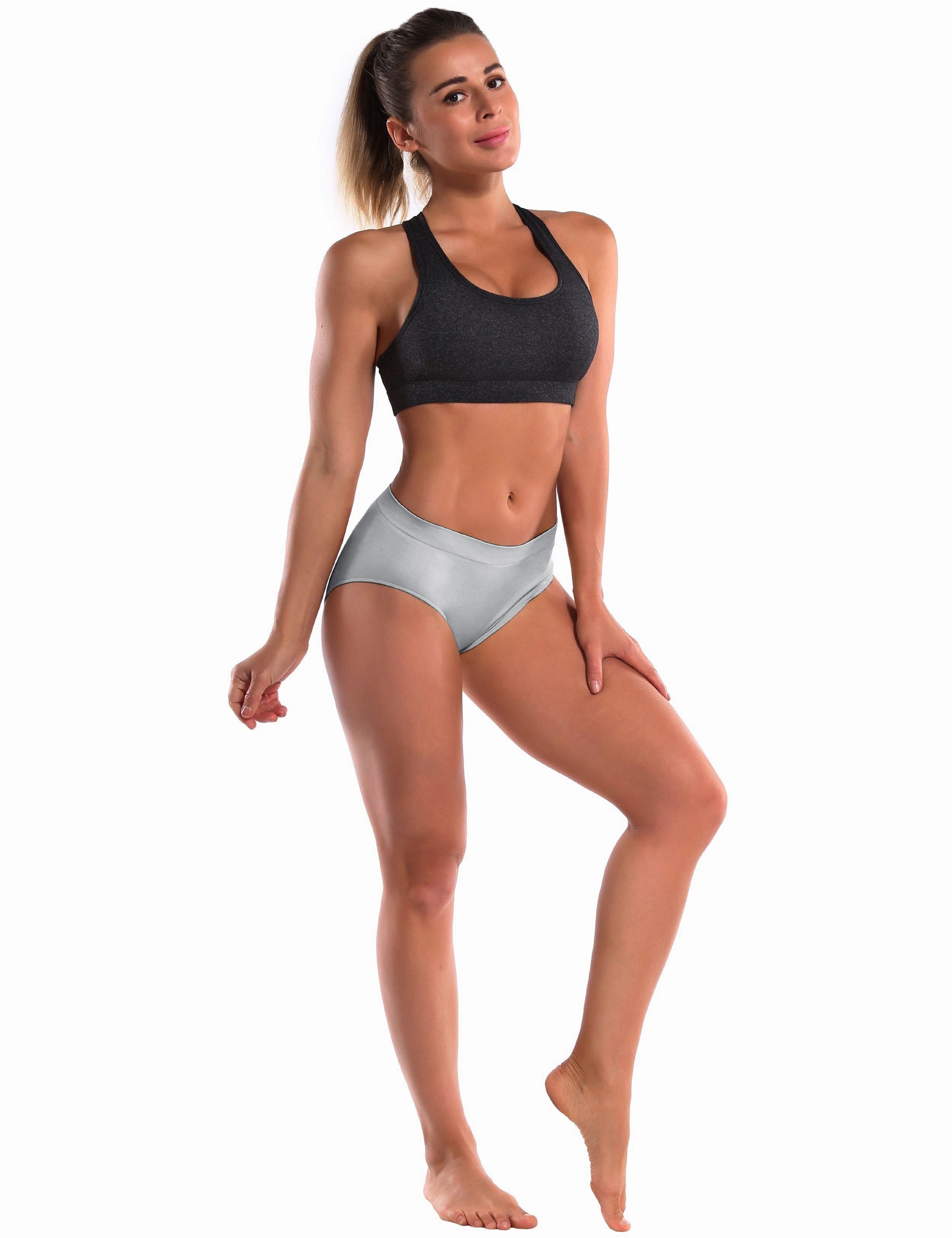 Seamless Sports Bikini Underwear gray_Plus Size