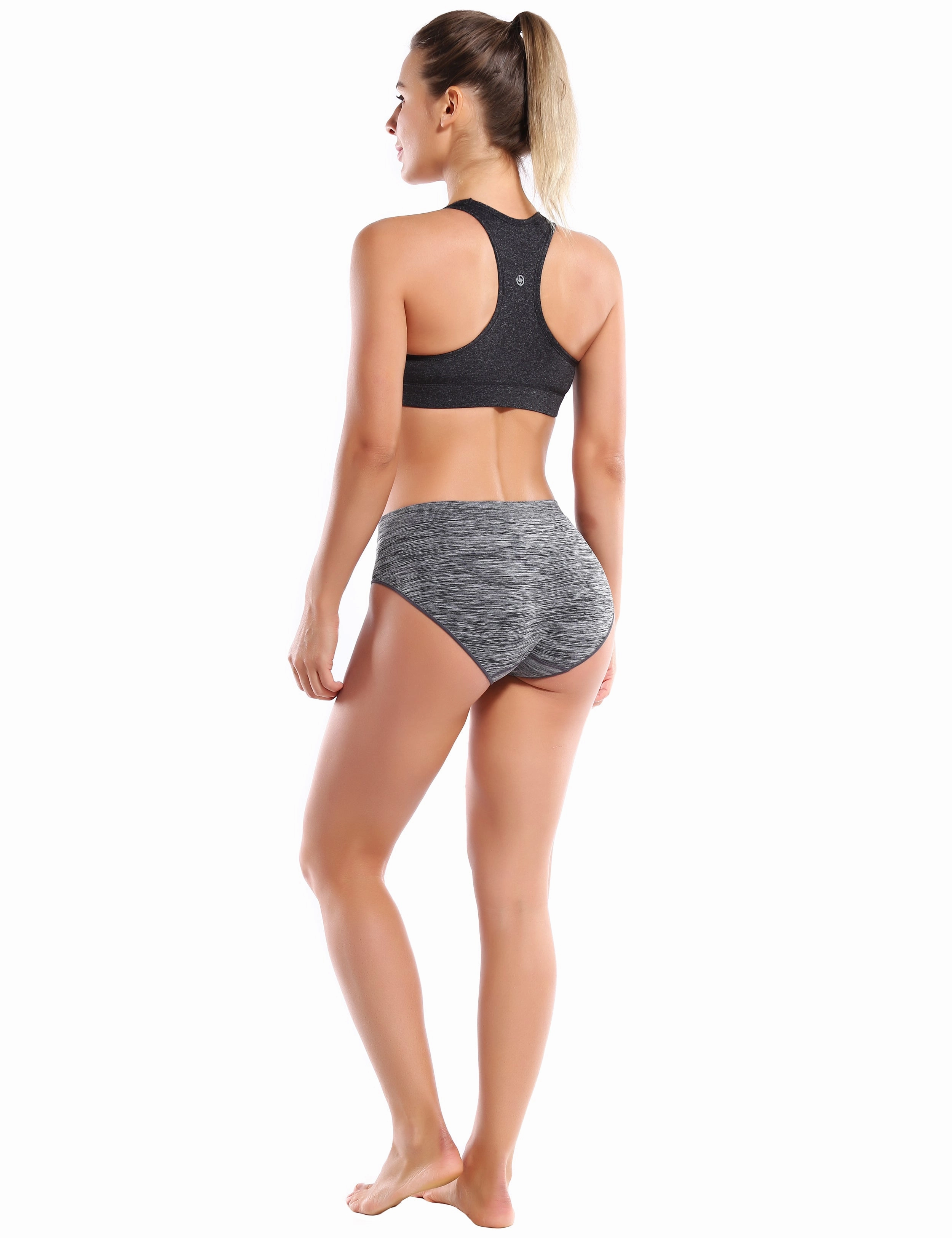 Seamless Sports Bikini Underwear heathercharcoal_Plus Size