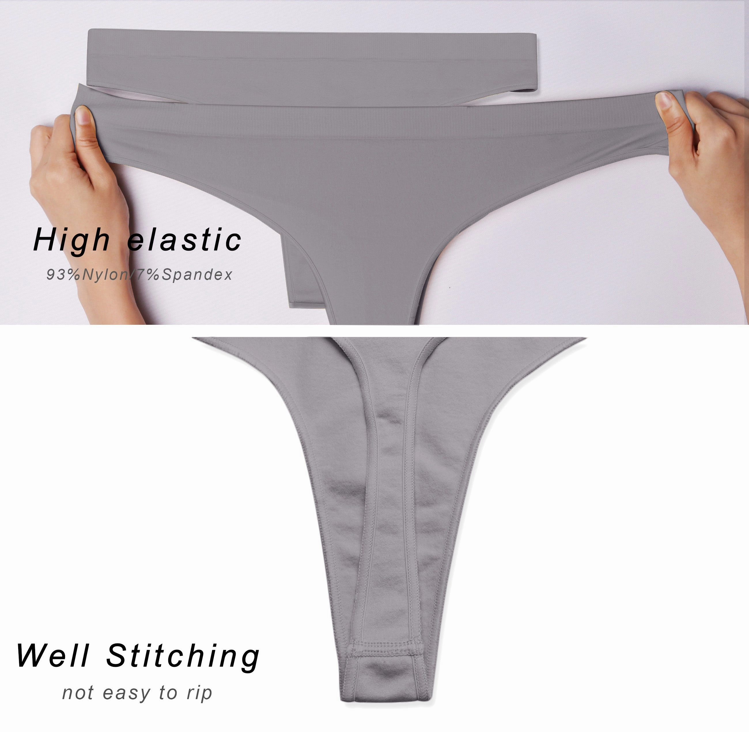 Seamless Sports Thongs Underwear gray_Jogging