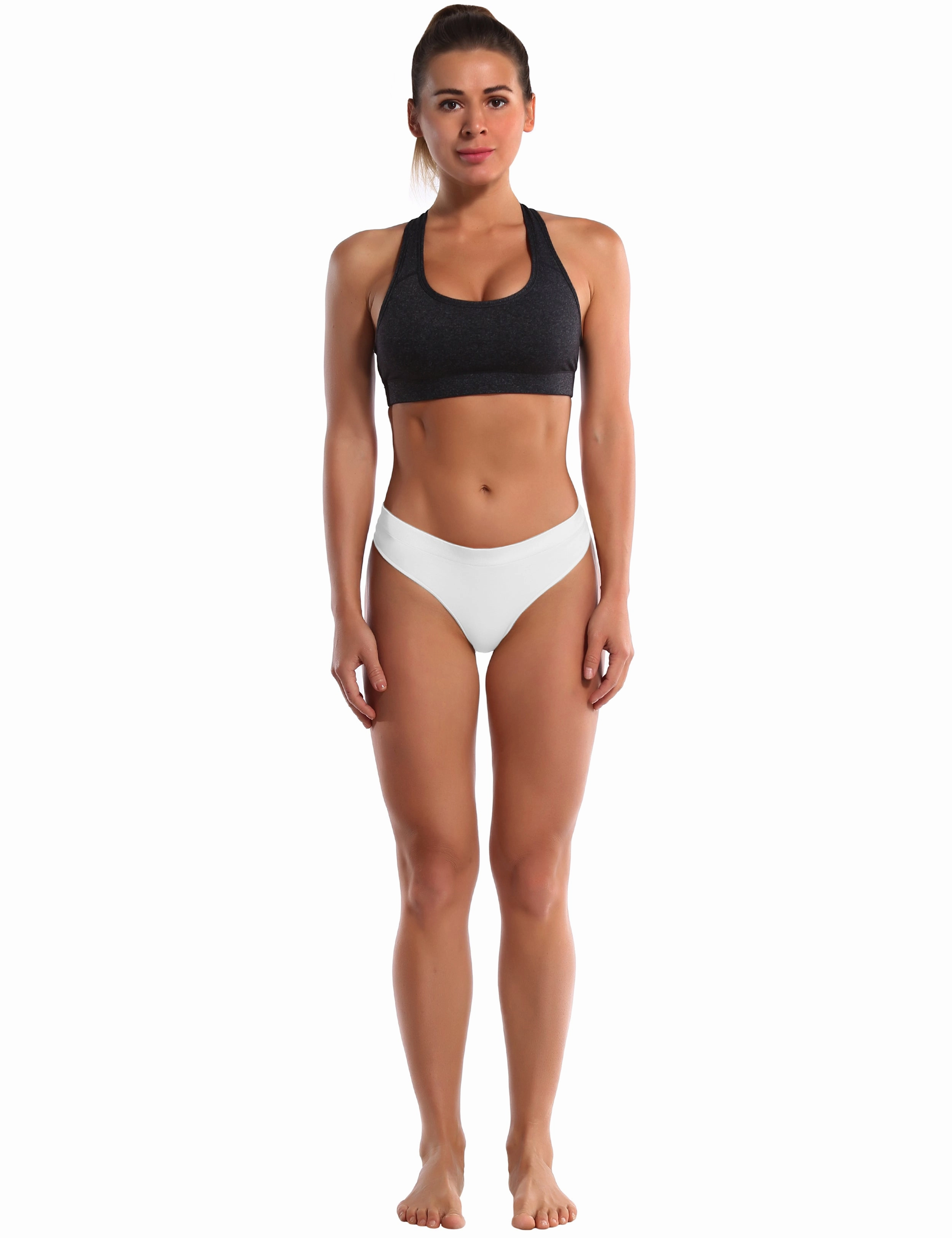 Seamless Sports Thongs Underwear white_Gym
