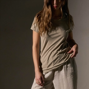 Sheer Slub Crew Neck Tee - Overcast