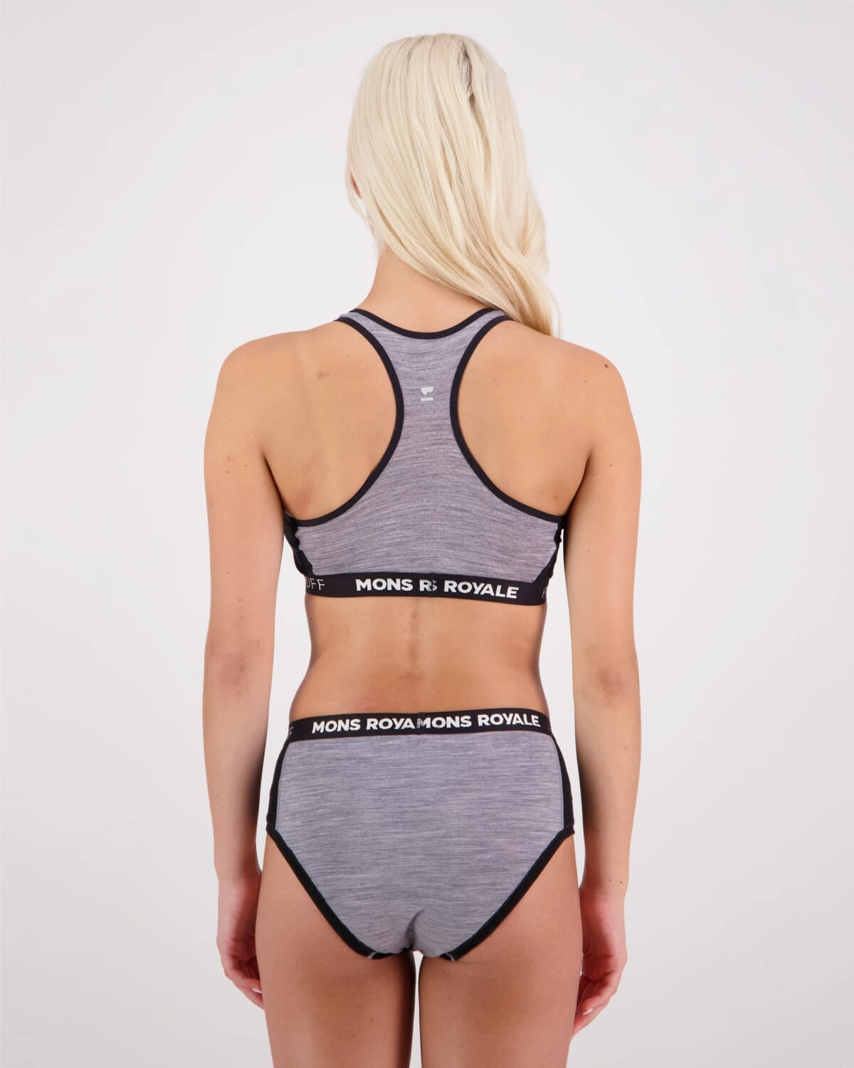 Sierra Merino Sports Bra - Grey Heather / Black