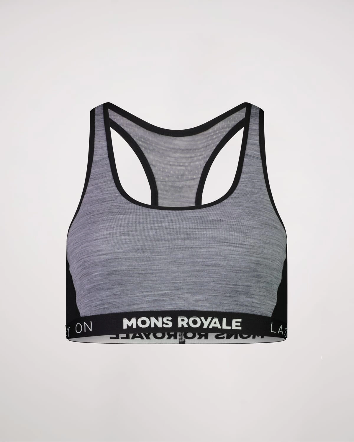 Sierra Merino Sports Bra - Grey Heather / Black