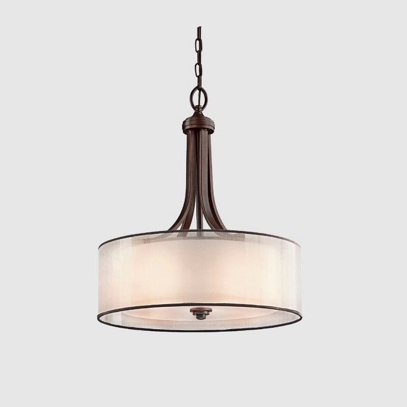 Sleek Contemporary Double Shade Bronze Pendant Light