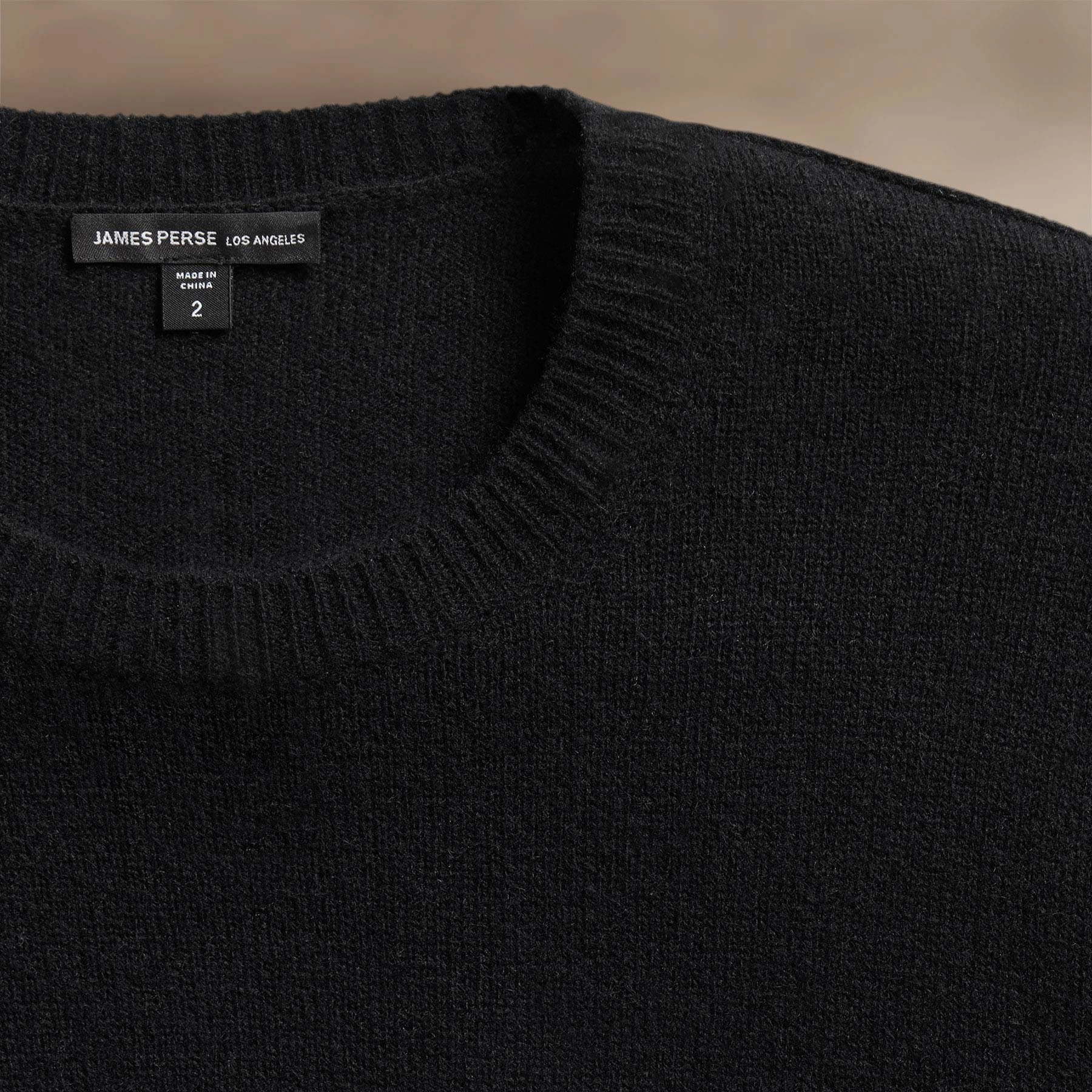 Soft Featherweight Cashmere Crew - Black